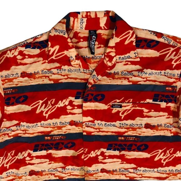 Vintage Willie Esco Sign & Spanglish All Over Button Up Men’s Shirt Sz XL - Picture 2 of 11